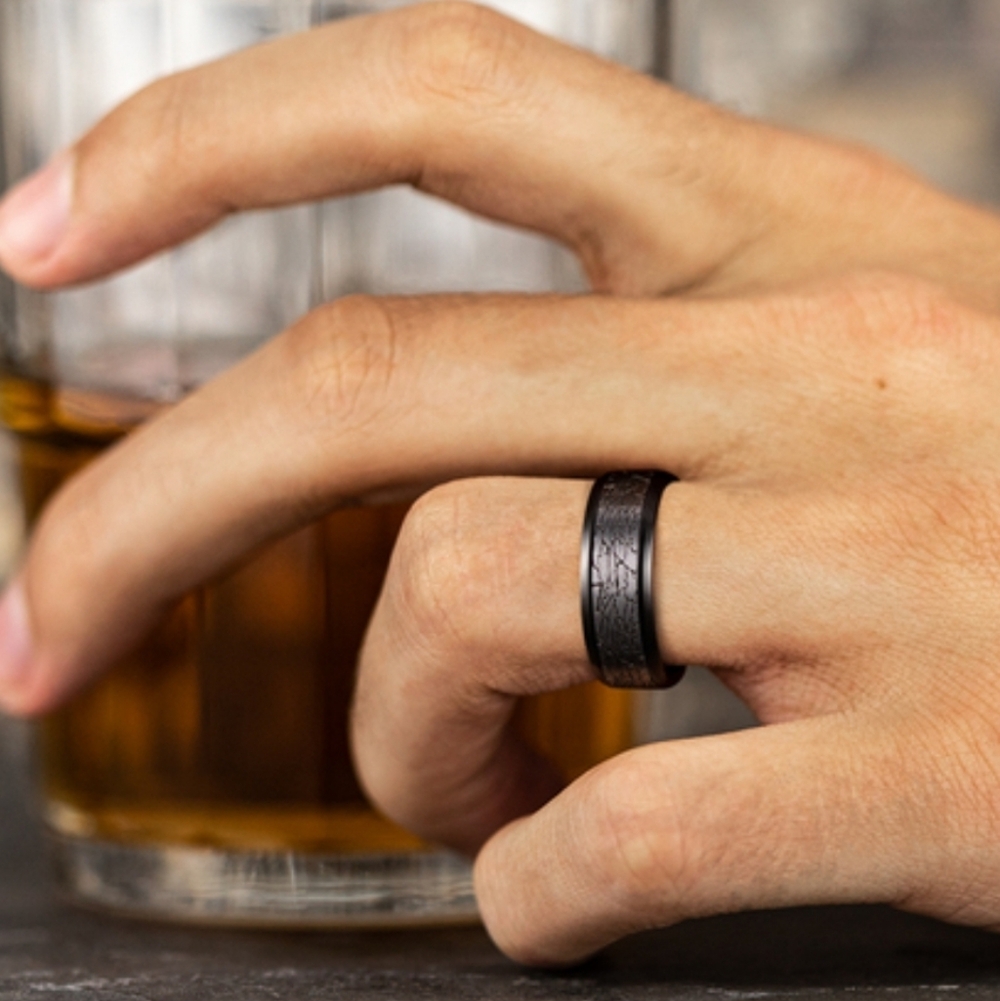 Forge Titanium Tantalum Black Ring for Men